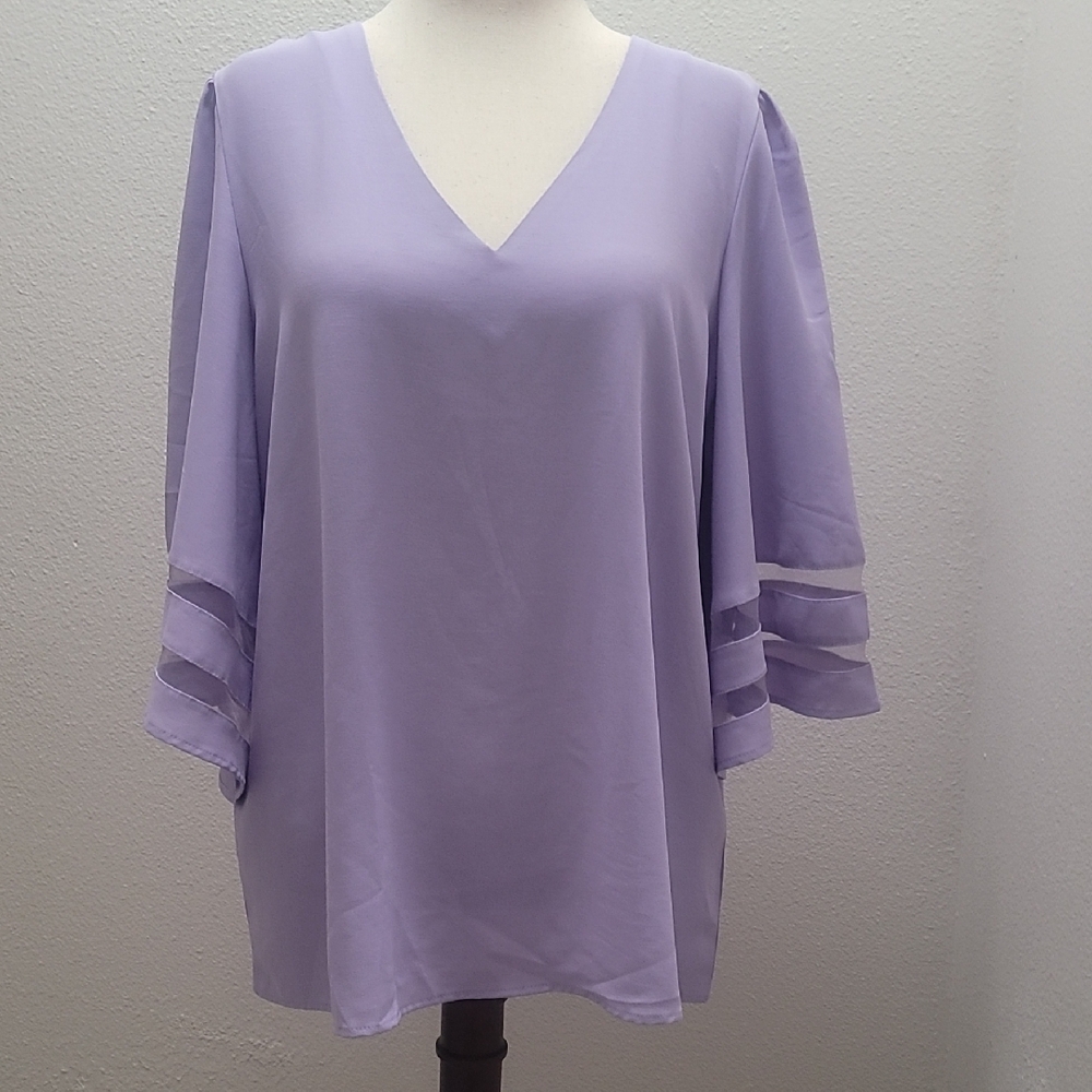 Lavender V-Neck Women's Top